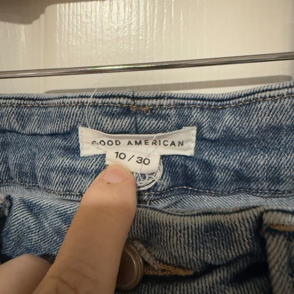 Good American High Rise Skinny Jeans Women's Size 10 / 30 Medium Wash Raw Hem - Picture 3 of 7